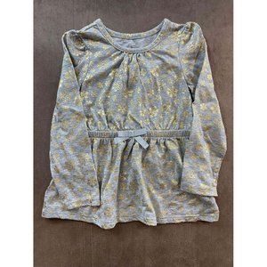 Cat & Jack Toddler Festive Grey & Gold Snowflake Shirt Dress Size 3T (SKU: 32G)